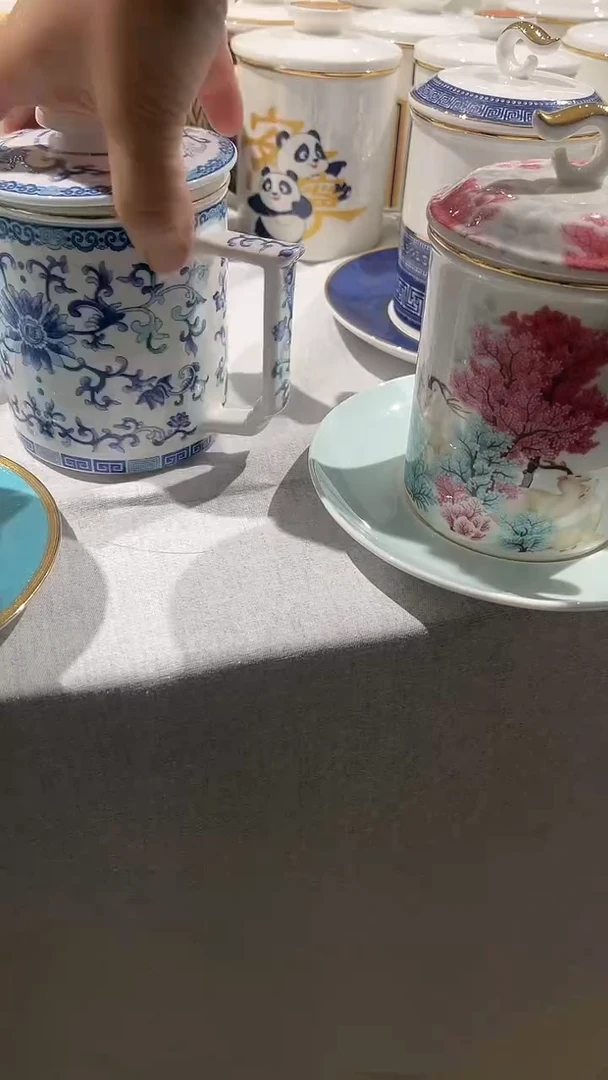 瓷青花茶漏杯隆达