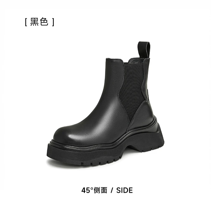 TATA/他她2024冬商场同款时尚休闲切尔西靴女新款CEA01DD4