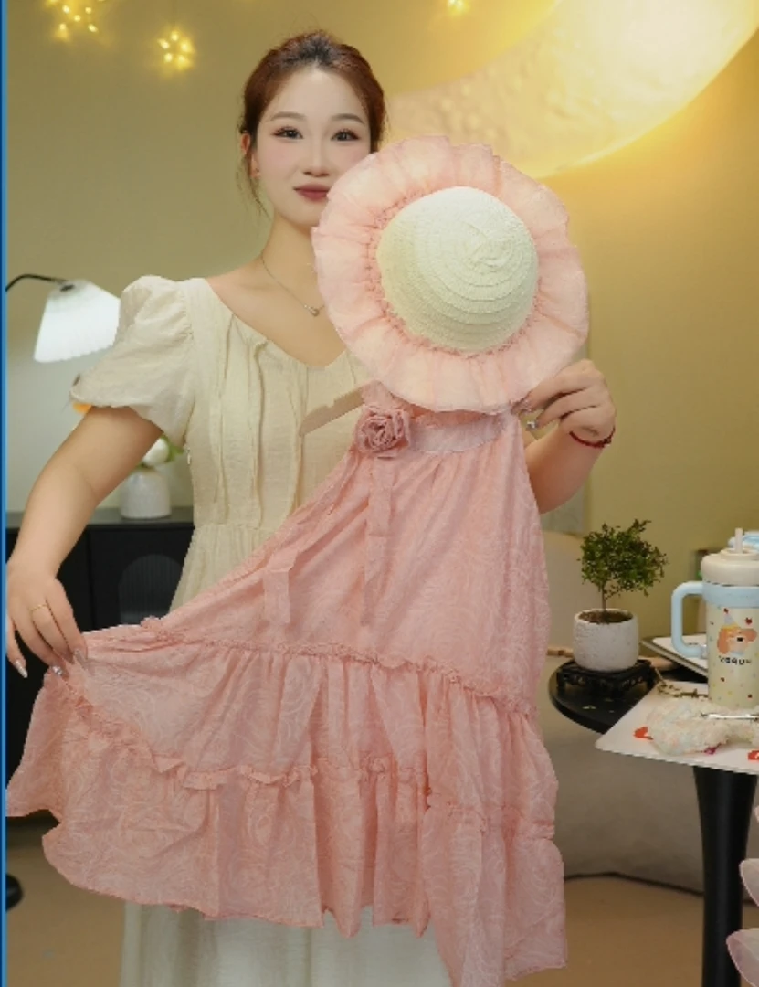 女童2025夏季新款拼接无袖夏季薄款女童公主连衣裙