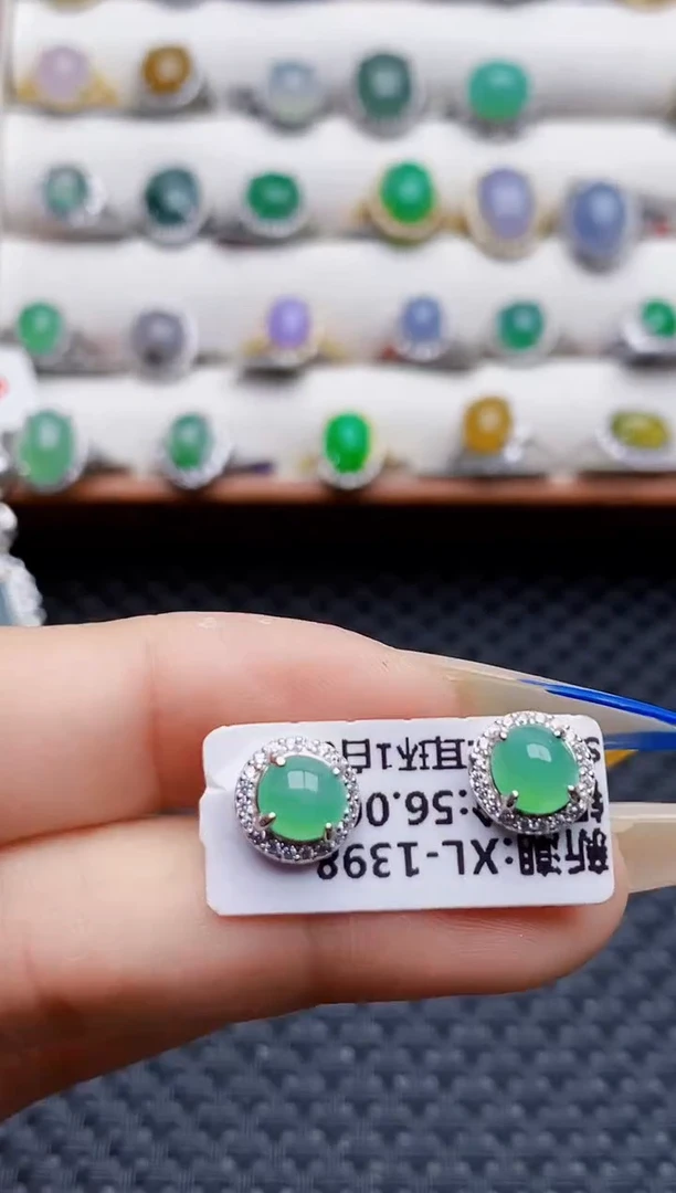 银S925镶嵌戒指翡翠01885