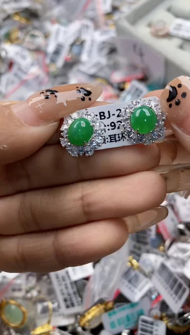 翡翠戒指银S925镶嵌8888888   6