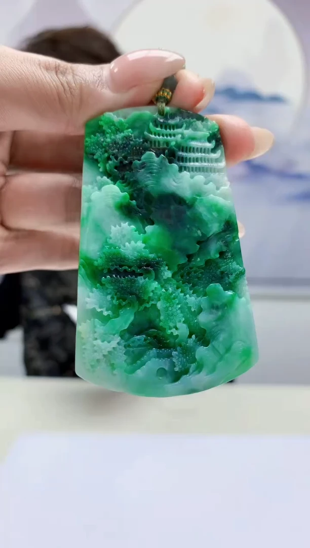 未镶嵌定制翡翠5159MM-毛货挂件66