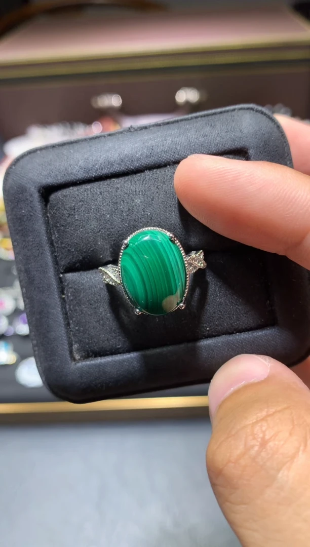 孔雀石未镶嵌戒指P32【多样性发其一】