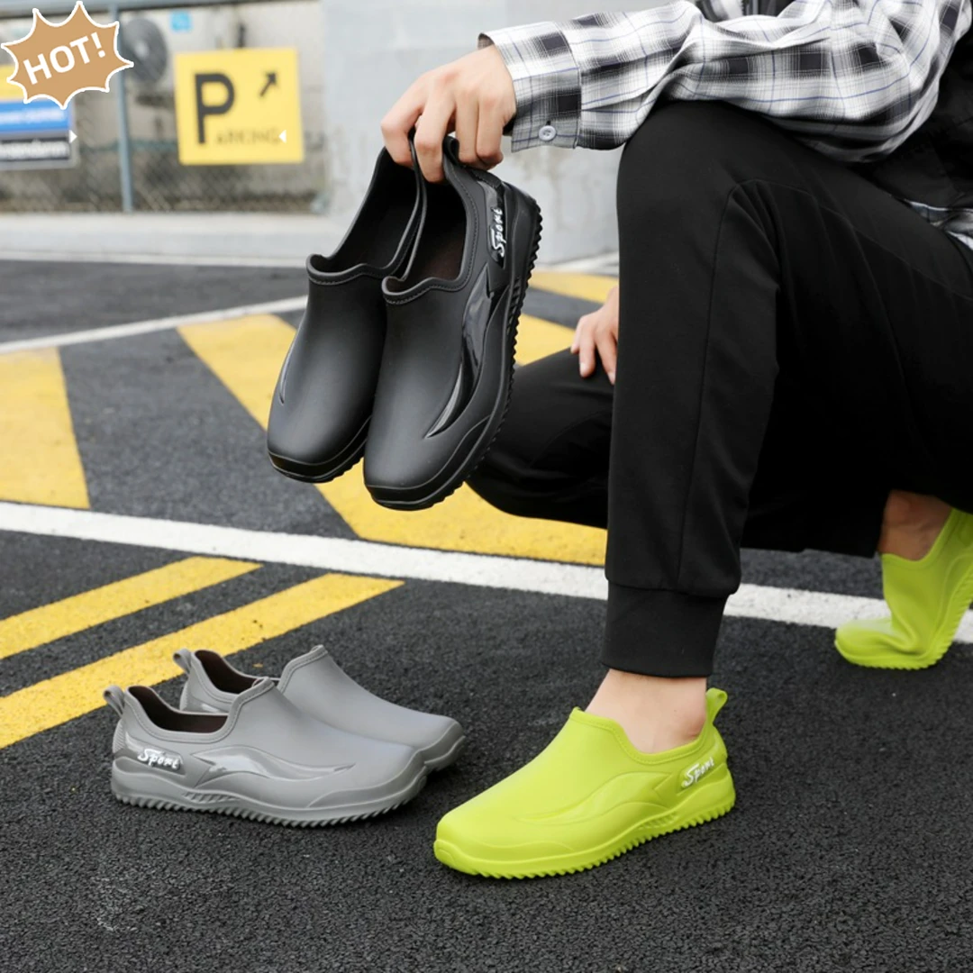 时尚低帮雨鞋水鞋男士成人保暖防水鞋浅口胶鞋套鞋防滑短筒工作夏