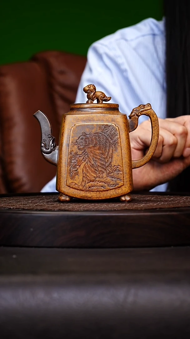 宜兴原矿高端紫砂 高温白麻子段280cc