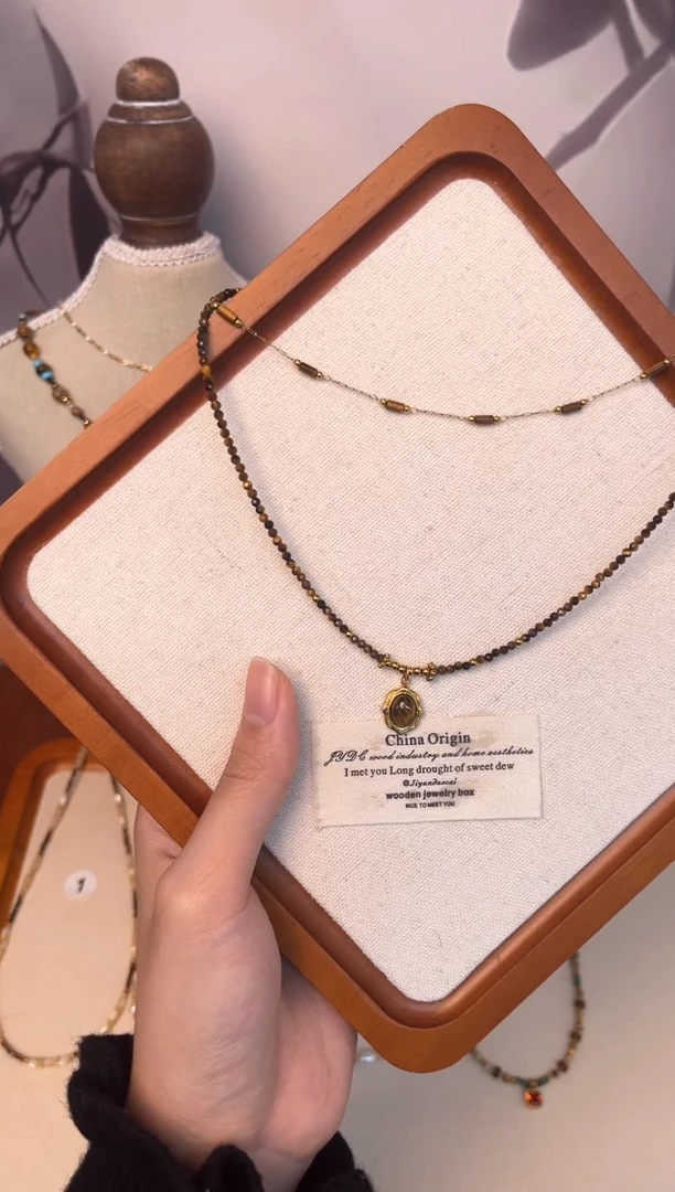 项链钛钢木变石（虎睛石）2号