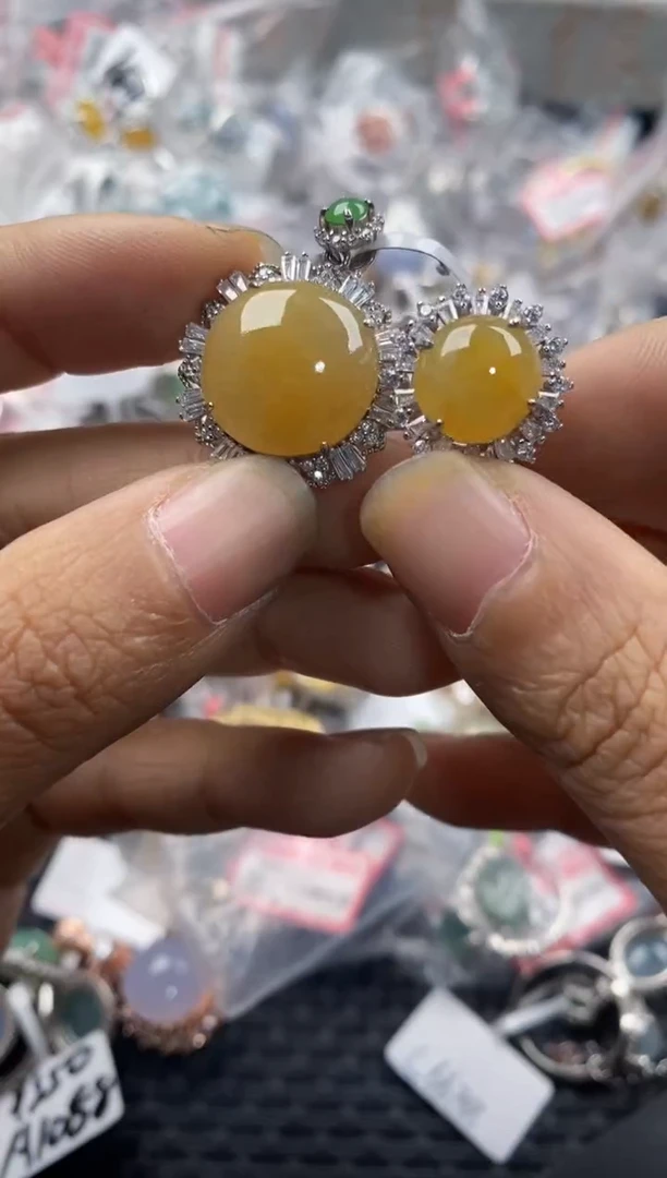 银S925镶嵌戒指翡翠1010---7