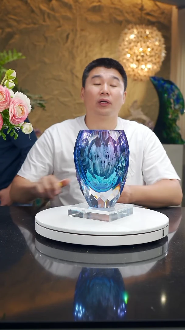 摆件福利金紫蓝切面花瓶19号