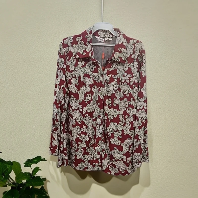 春秋款碎花长袖衬衫S715