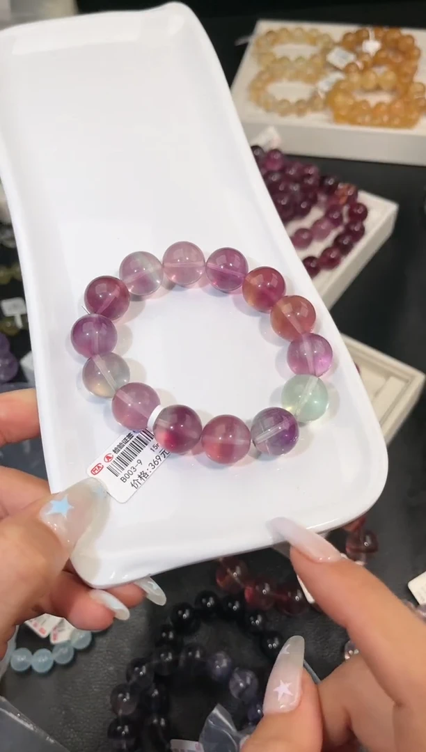 手链未镶嵌萤石多样性发一彩萤石15mm