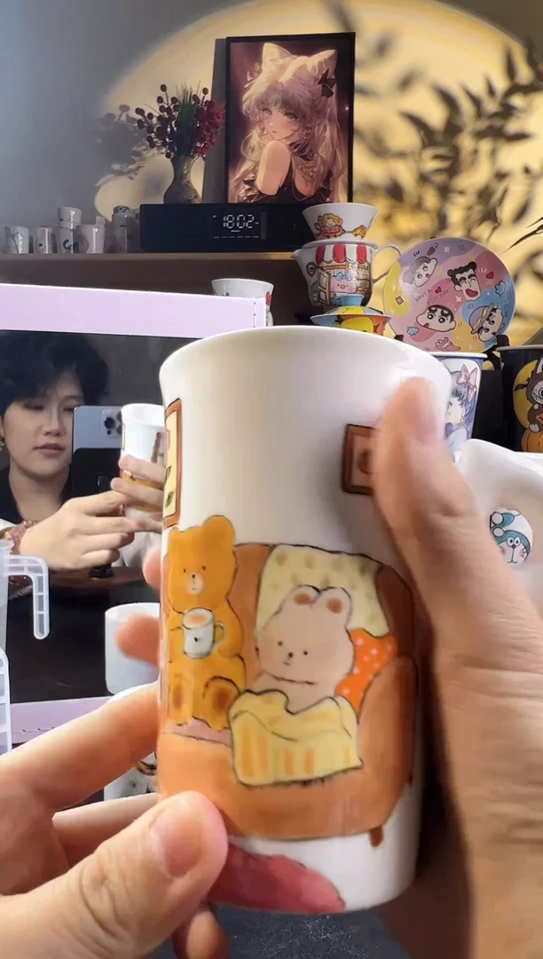 【闪购商品】摆件手工手绘陶瓷小杯杯