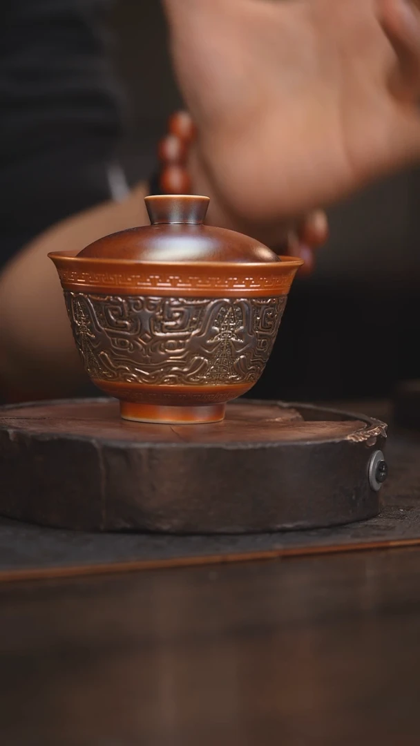 【闪购商品】杯83柴房陶瓷 窑宝盖碗