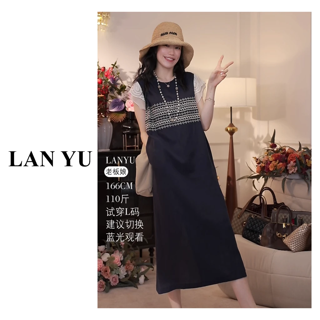 小个子/常规~【夏日之约】高定品质刺绣连衣裙显瘦休闲长裙LY