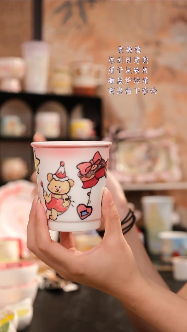 摆件景德镇手工手绘设计师款