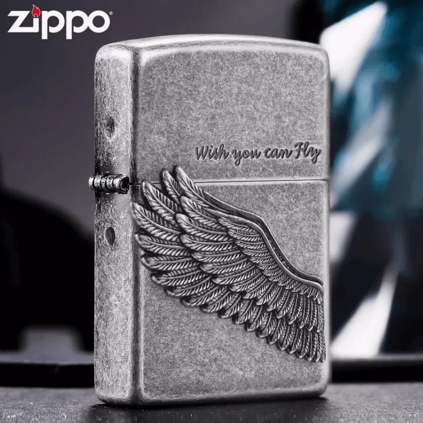 ZIPPO正品打火机-205-古银贴章-飞得更高-爱神之翼TC9901TZ【凯亚1