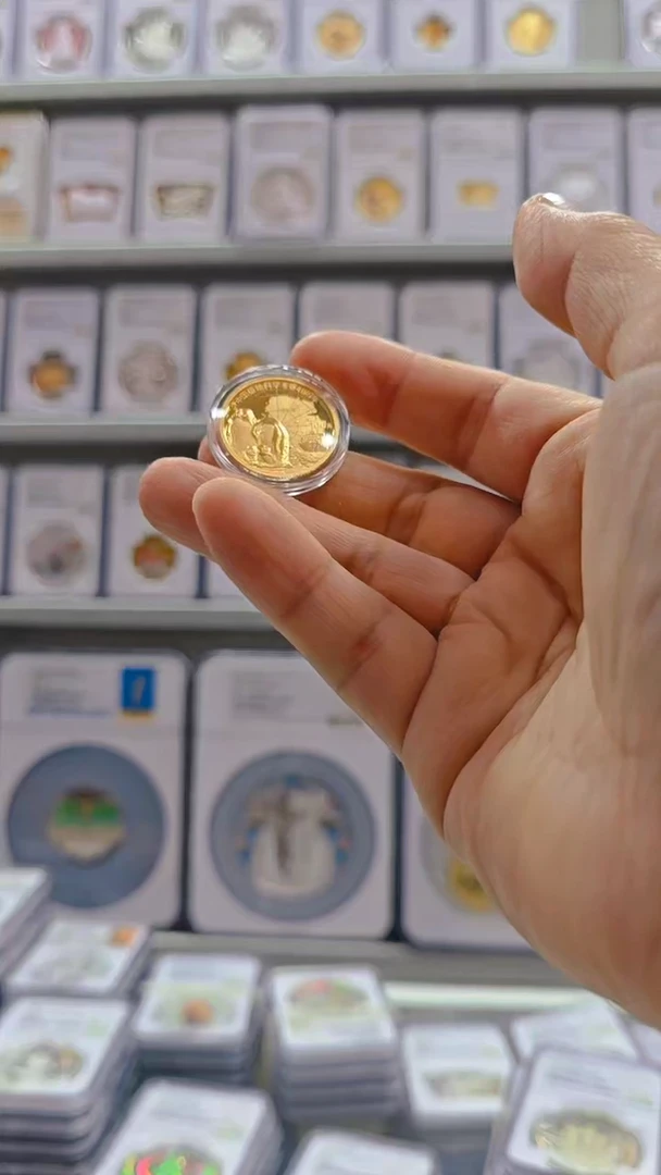 纯金2024年极地科考金币有证无盒