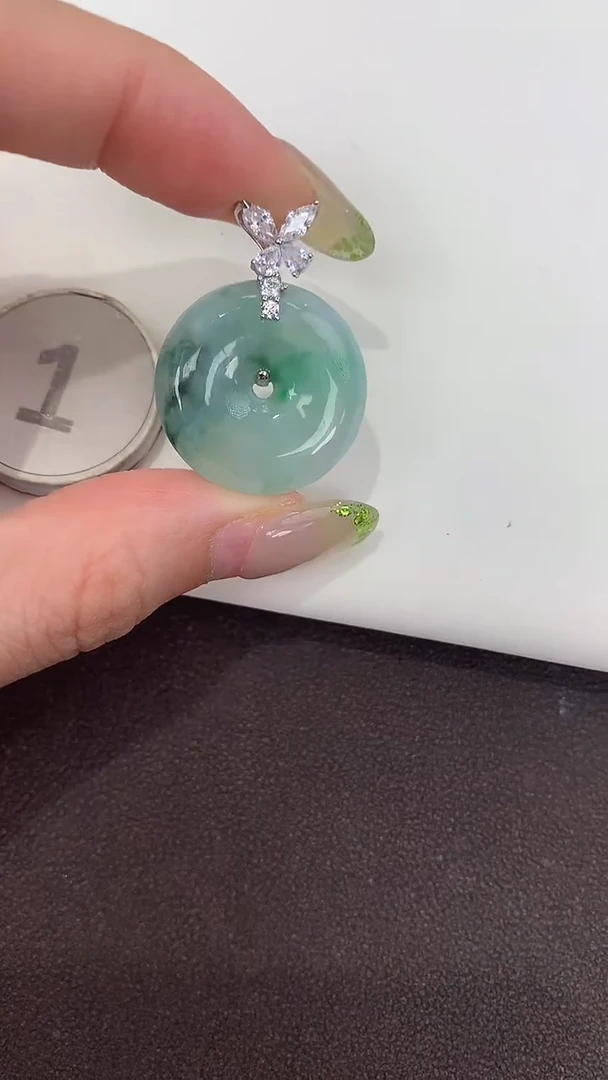 颈饰银S925镶嵌翡翠天然缅甸a货翡翠(多样性发其一)