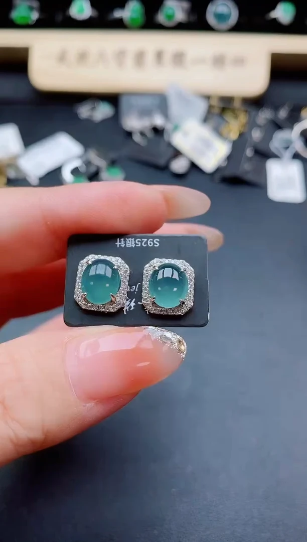 银S925镶嵌戒指翡翠1