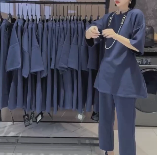 2025春季新款网红同款洋气韩版潮流女时尚休闲套装两件套-M55