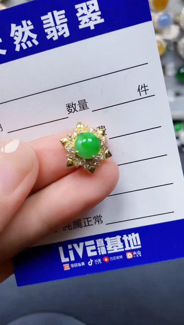 颈饰银S925镶嵌翡翠324