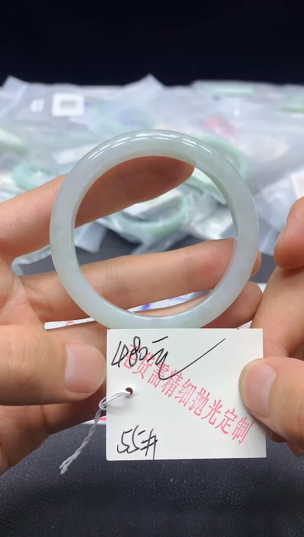 定制翡翠毛货手镯需精细抛光未镶嵌不退不换 A128