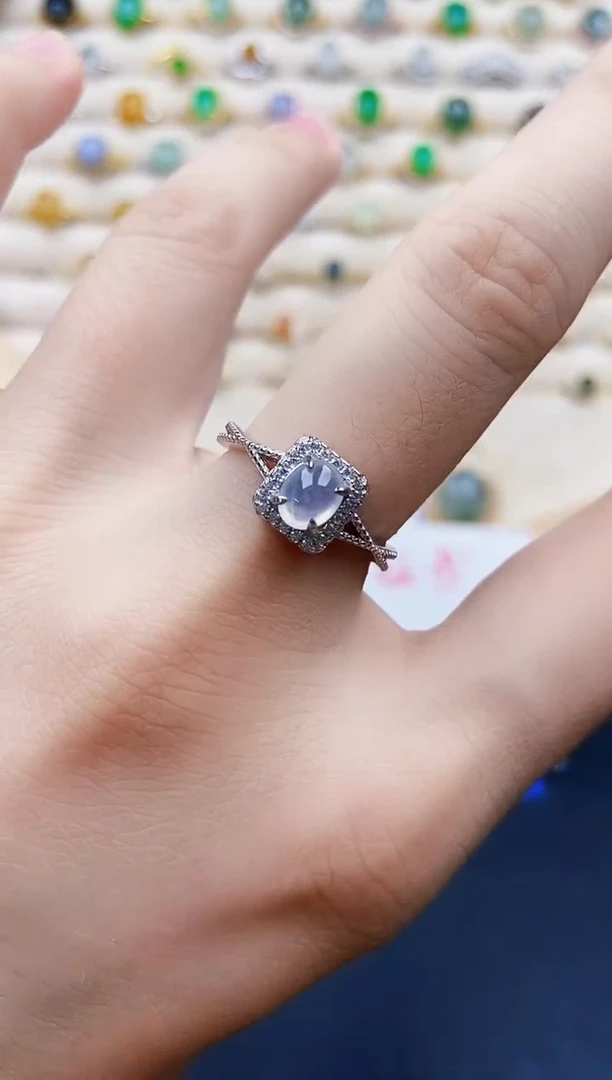 翡翠戒指银S925镶嵌21