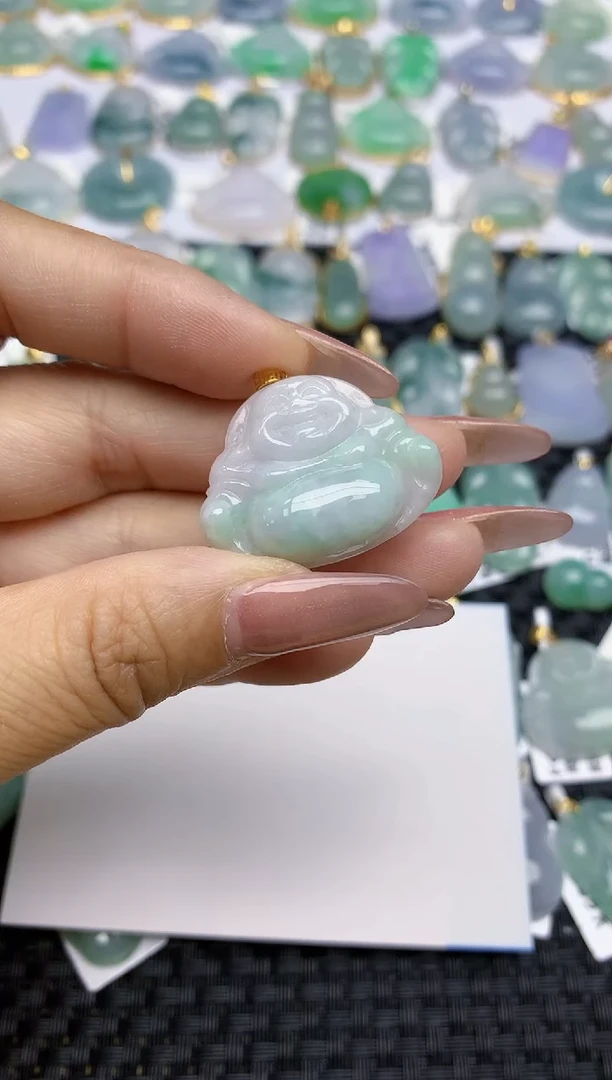 【闪购商品】翡翠颈饰18K金镶嵌天然A货翡翠 23