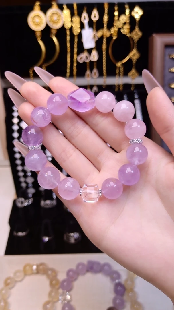 未镶嵌手串水晶大咪紫水02