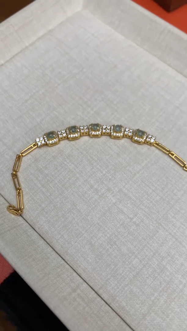 【闪购商品】翡翠手链银S925镶嵌手链