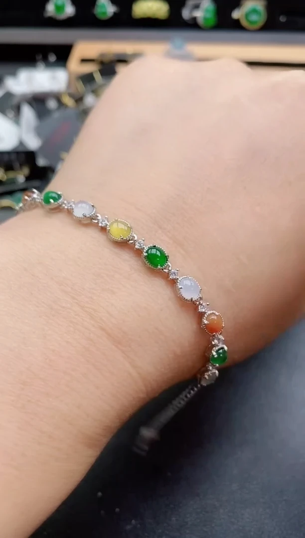 银S925镶嵌戒指翡翠1