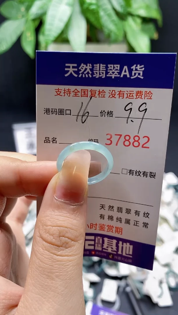 翡翠戒指未镶嵌 天然翡翠戒圈7882