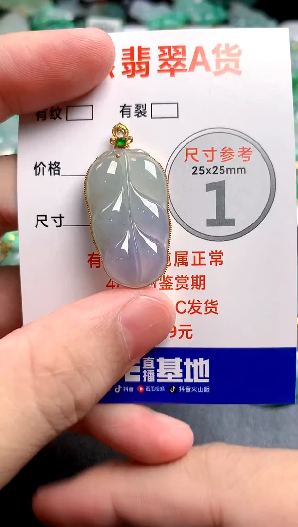 翡翠18K金镶嵌颈饰1051098874