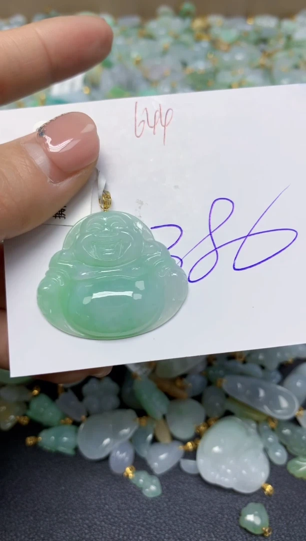 【闪购商品】翡翠挂件18K金镶嵌 天然翡翠A货