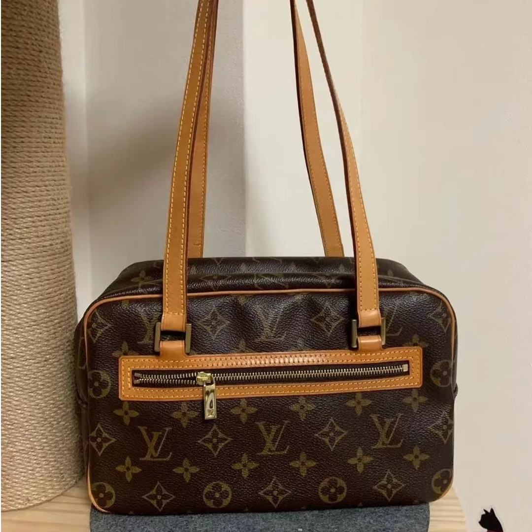 99新 LouisVuitton/路易威登 Cite棕色老花 中号 开口笑盒子 中古