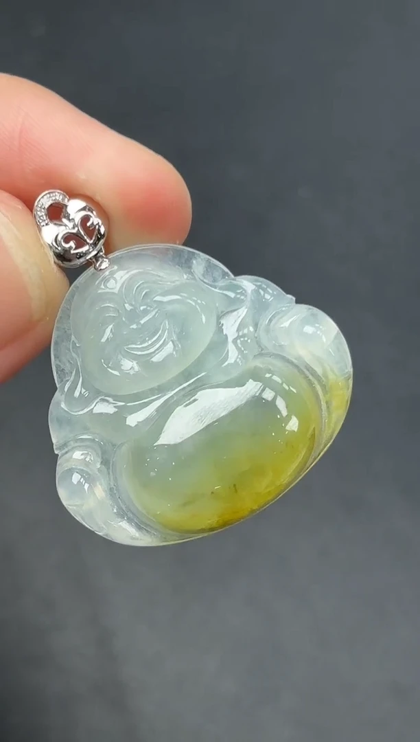 18K金镶嵌挂件翡翠佛公