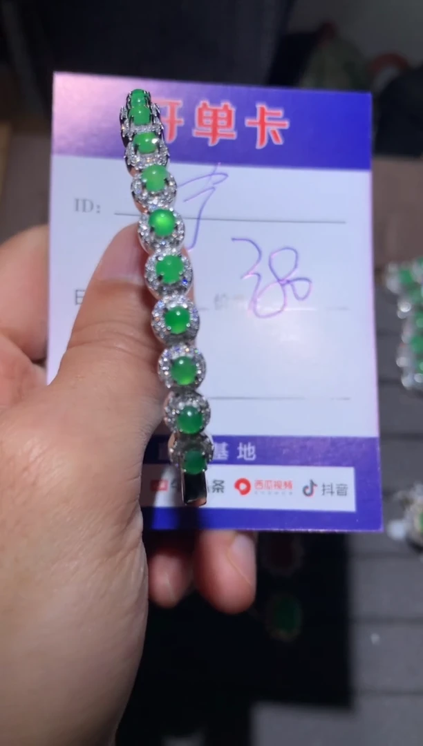 【闪购商品】翡翠手镯银S925镶嵌宁静致远～