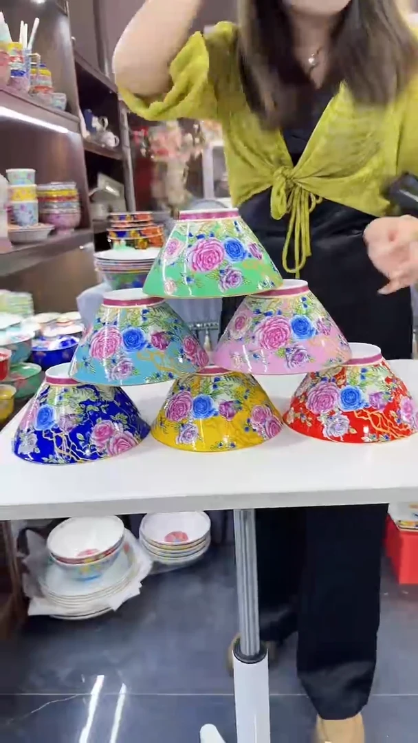 瓷片6英寸斗笠面碗6个景德镇陶瓷
