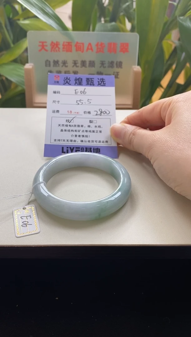 未镶嵌手镯翡翠圈口55.5编码e06