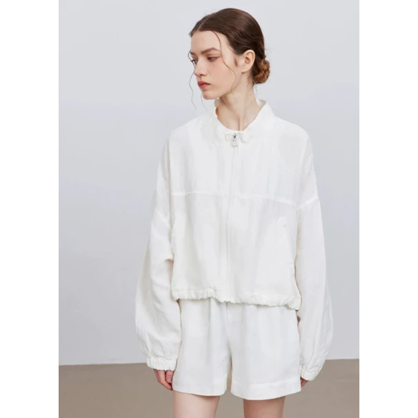 X'JIE-简约亚麻春夏新品拉链式宽松百搭套装226号66168&SSS