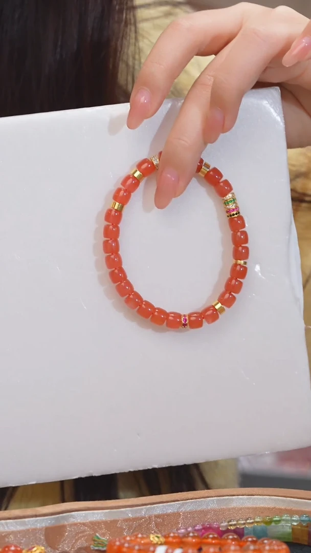 【闪购商品】南红玛瑙手串未镶嵌多样性发 卡7@@N7494