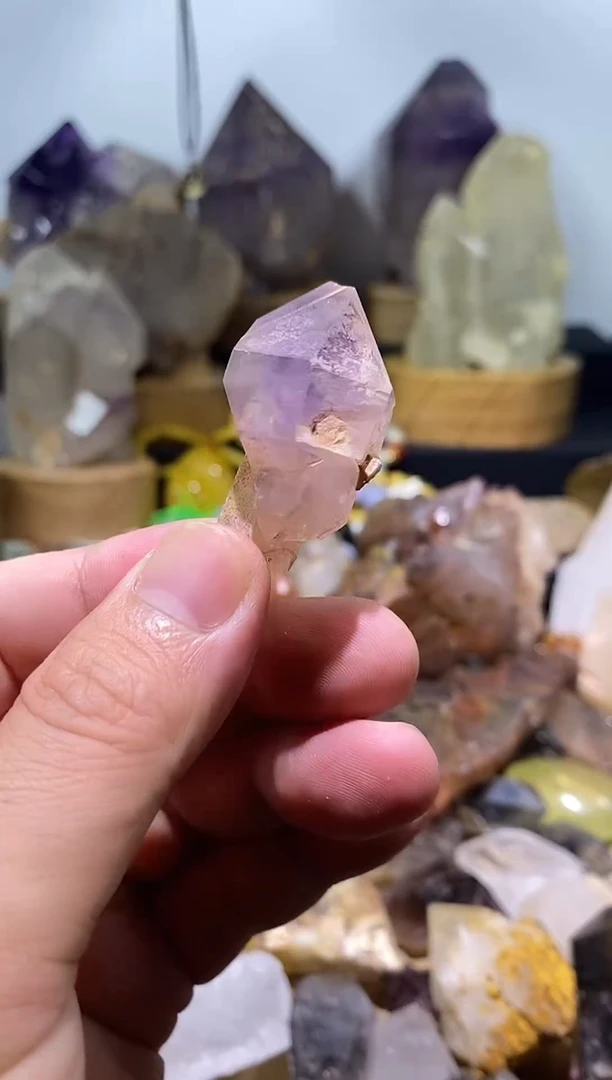 水晶珠宝半成品未镶嵌48号 紫骸骨权杖