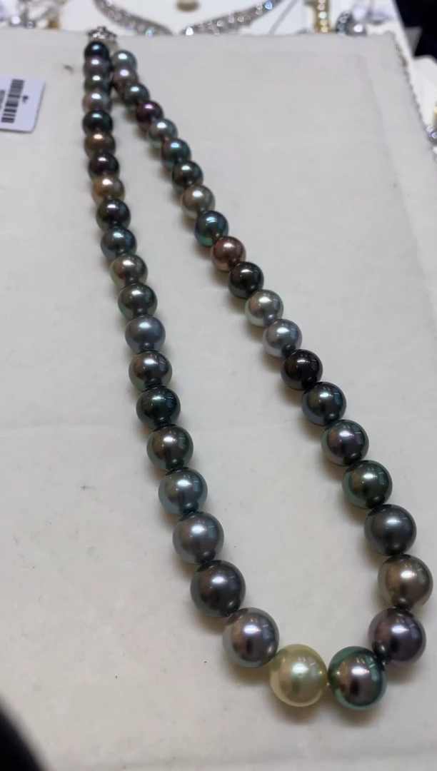 18K金镶嵌项链海水珍珠a155