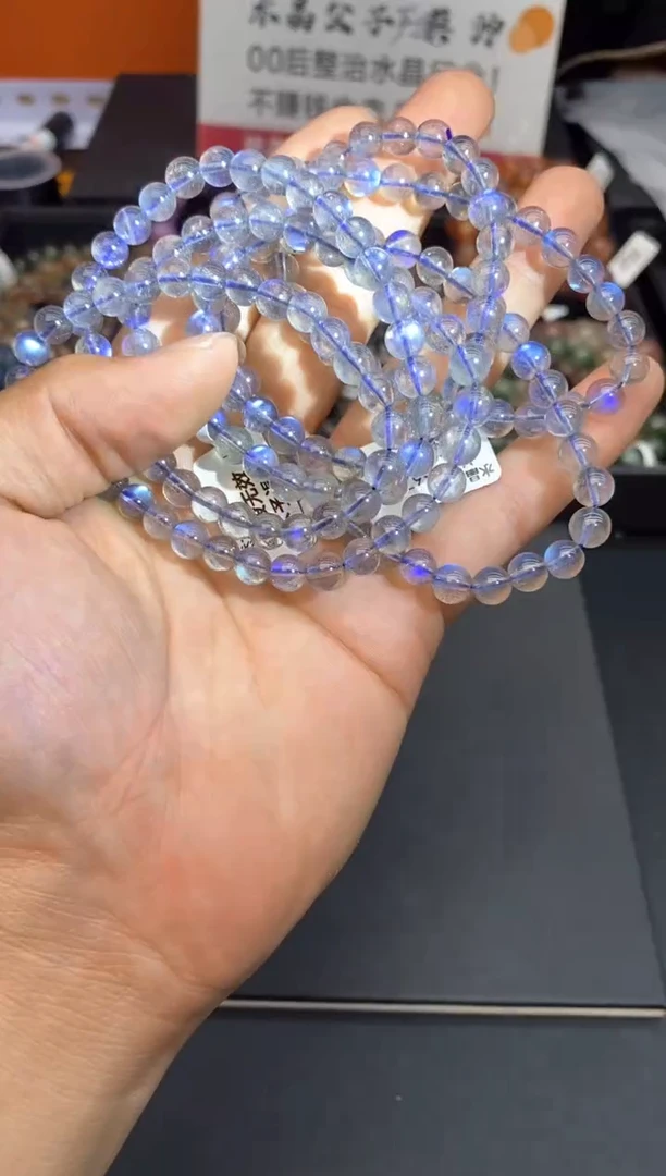 手串未镶嵌拉长石57灰月光多圈 多样性发其一