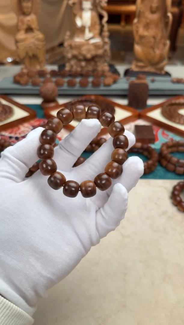 檀香木手串/手链13X14横纹单圈 印度老山檀香