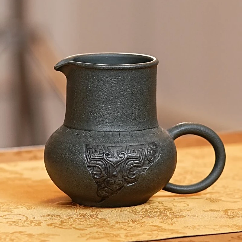 宜兴原矿紫砂某国绿仿青铜酒具公道杯茶具茶器 169