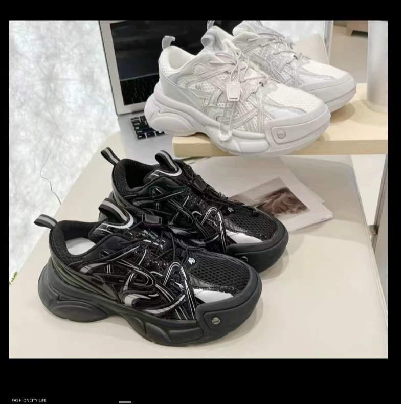 2025年夏季新款轻质厚底系带女士潮流板鞋5031