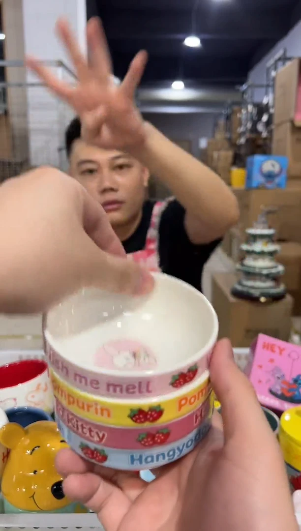 瓷片小号三利鸥甜品小碗4件套