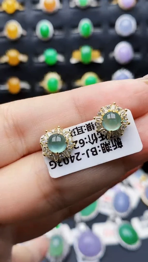 银S925镶嵌戒指翡翠5136
