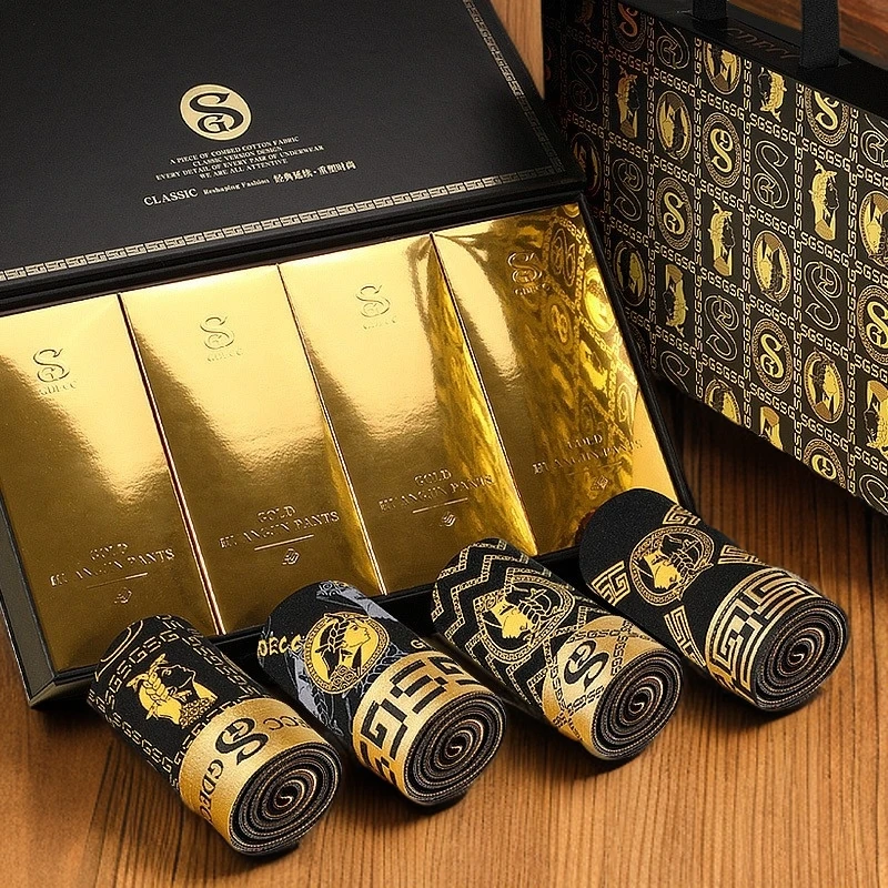 轻奢礼盒高档男士运动短裤棉质舒适平角2025潮款抗菌透气大码四角