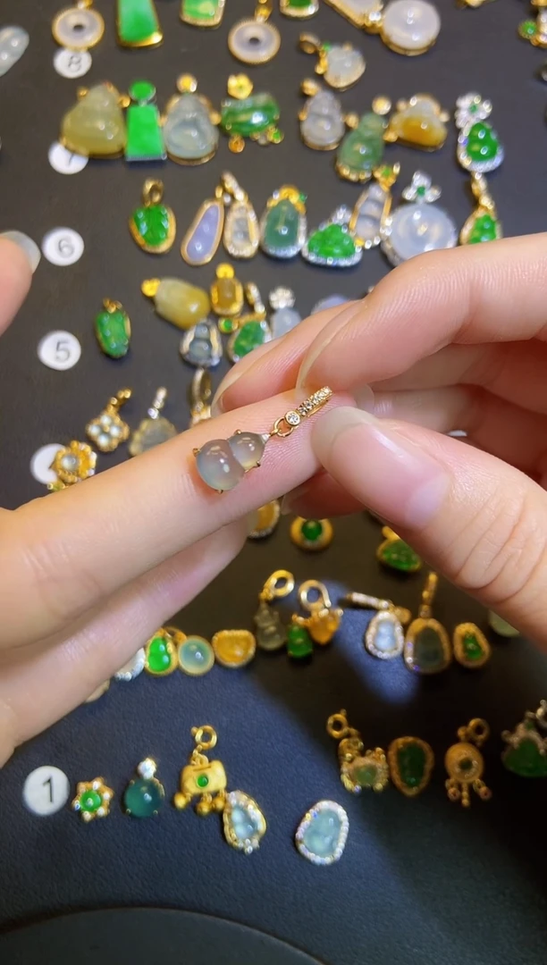 吊坠(不含链)银S925镶嵌翡翠1